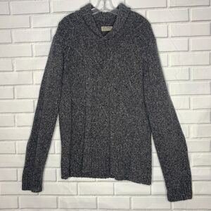 vintage Italian wool sweater Luca Nobili gray grey shawl collar Italy size large